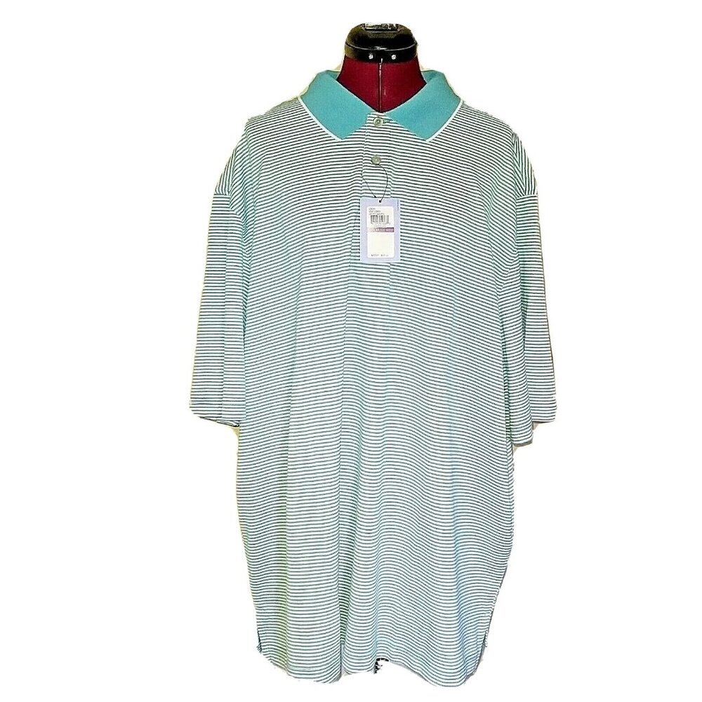 Van Heusen Polo Shirt Men’s 2XL Big & Tall Porcelain Air Ottoman Knit Blue